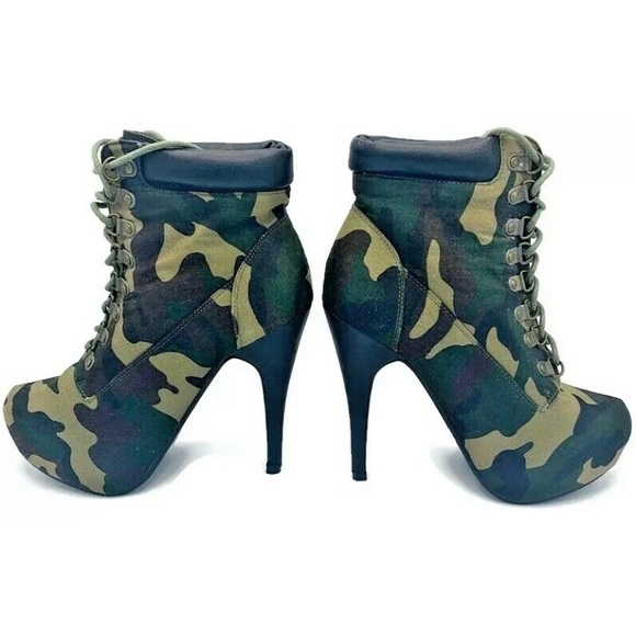 Army Green Women Pumps Stiletto Lace-up 6.5 - Picture 10 of 12